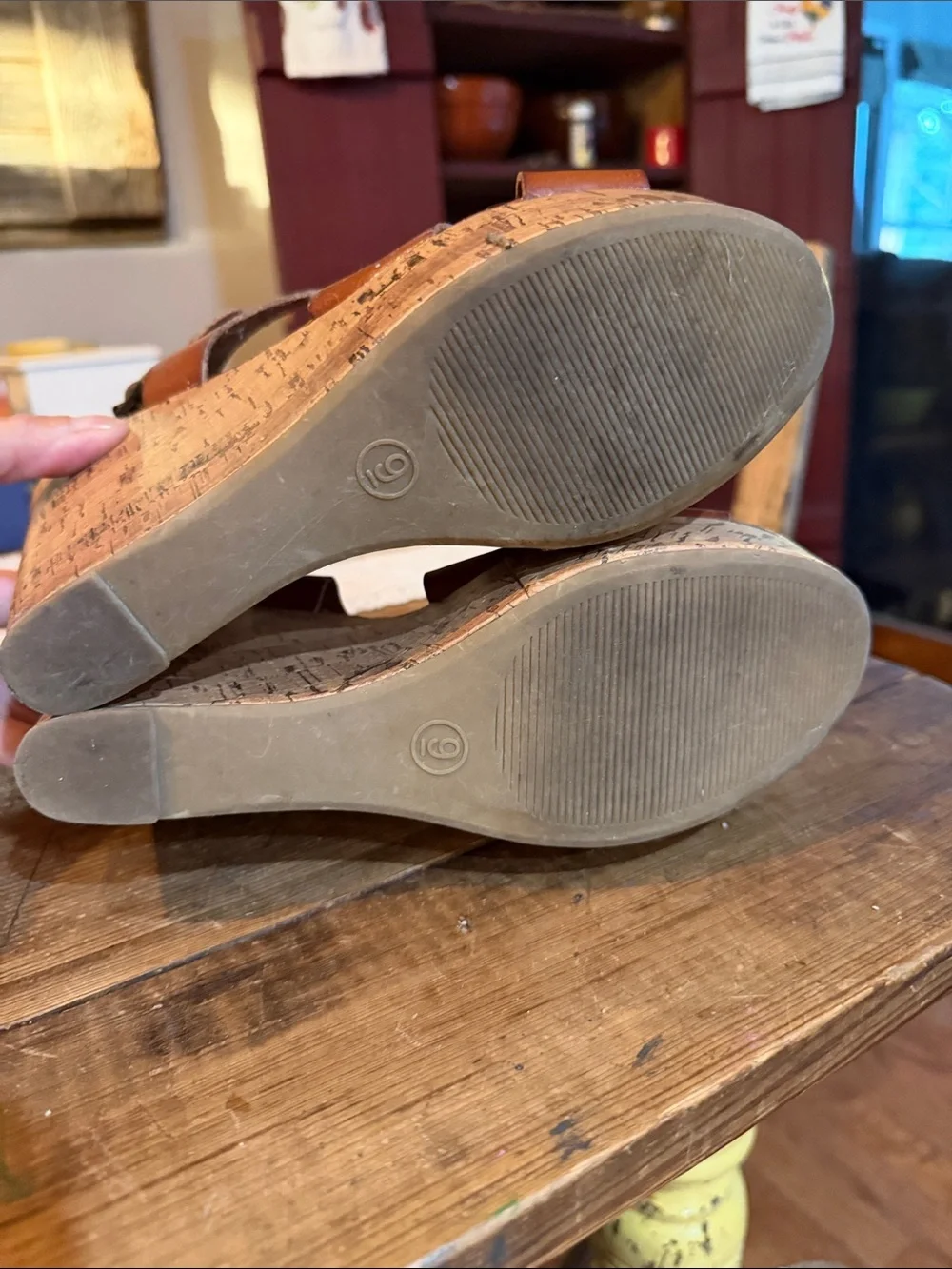 Mossimo Supply Co. Tan Cork Wedge Sandals